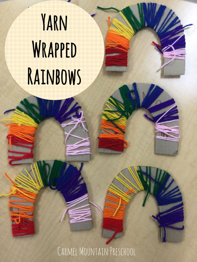 Carmel Mountain Preschool Yarn Wrapped Rainbows