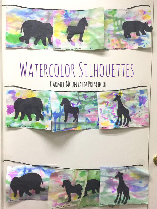 Watercolor Silhouettes - Carmel Mountain Preschool