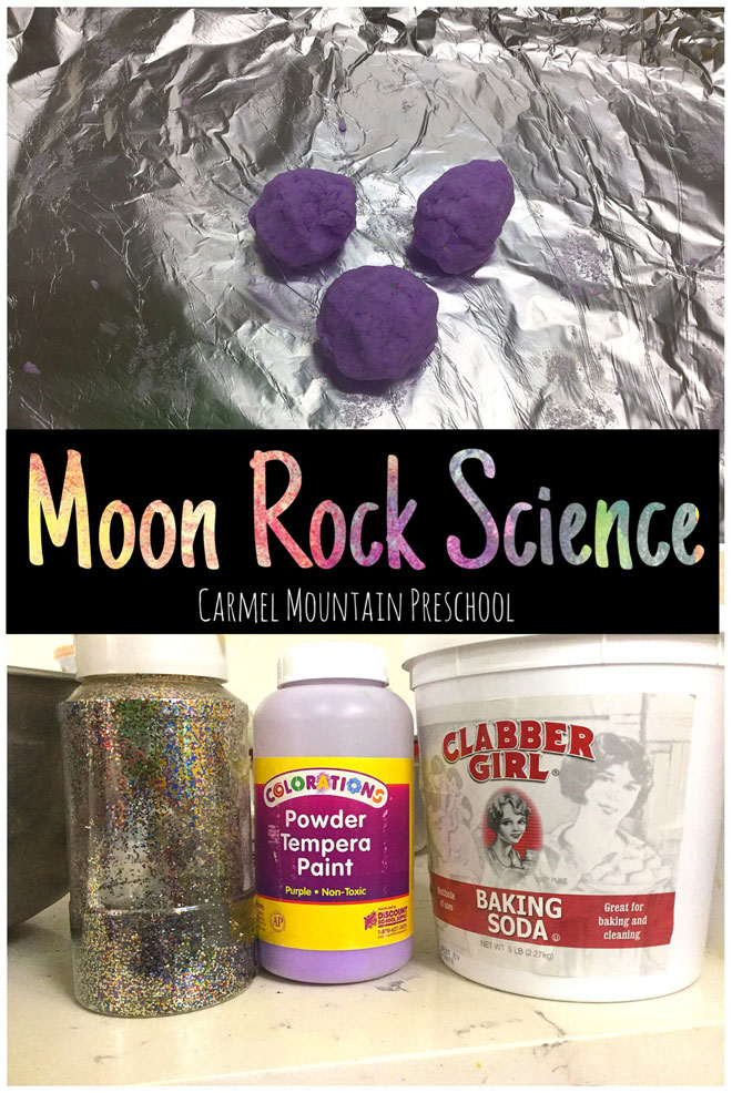 Carmel Mountain Preschool Moon Rock Science experiment observation