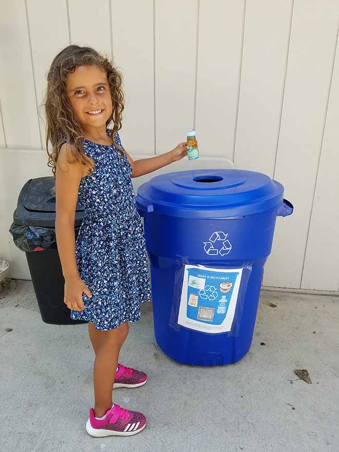 Children love recycling at Carmel Mountain Preschool