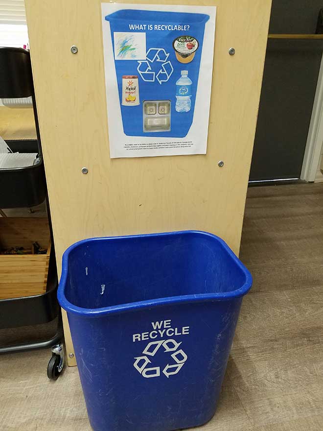 Recycling is important at Carmel Mountain Preschool