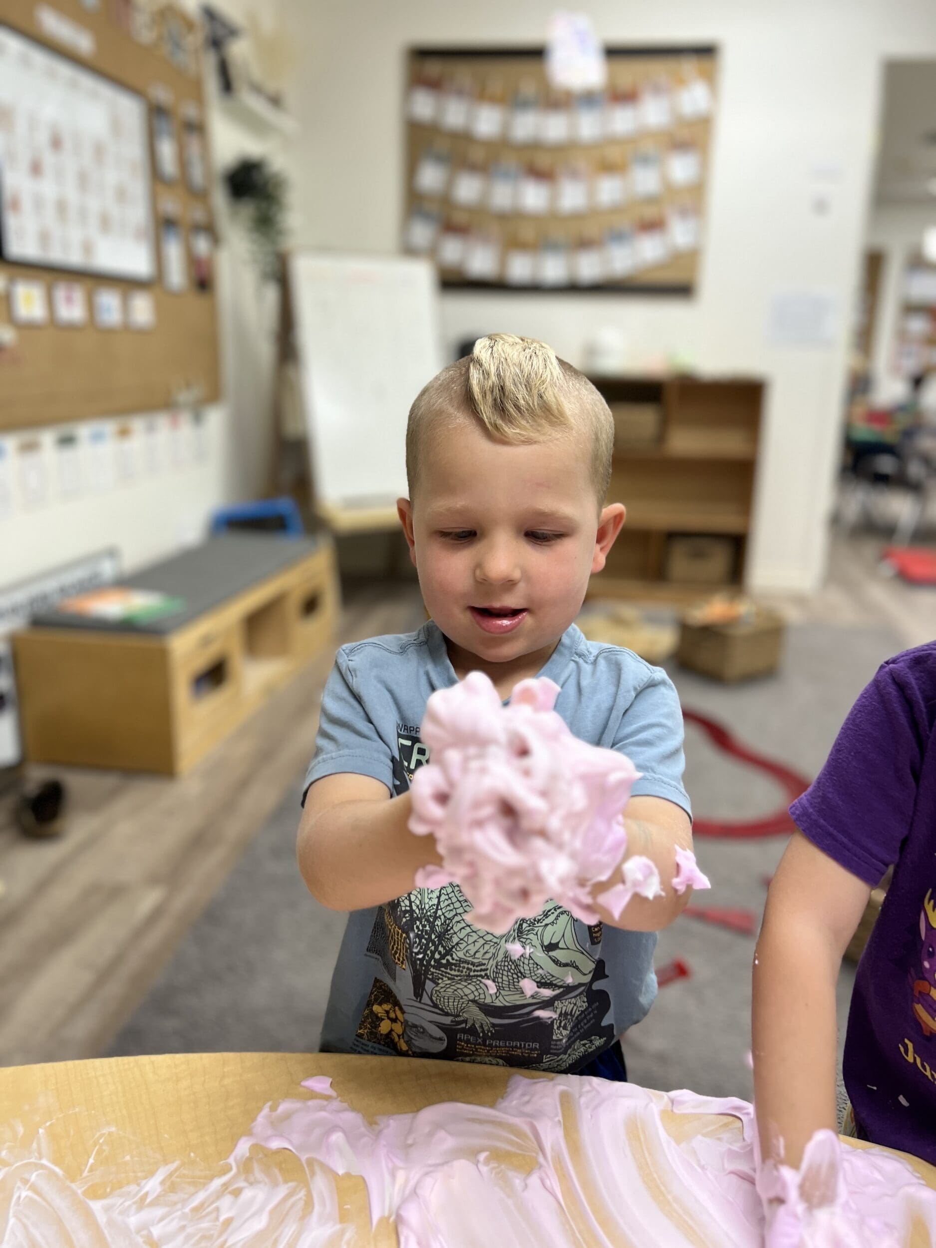 Exploring with Shaving Cream for Preschoolers Carmel Mountain Preschool