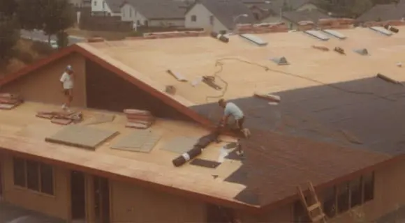 Construction on the Carmel Mountain Preschool grounds in 1983.
