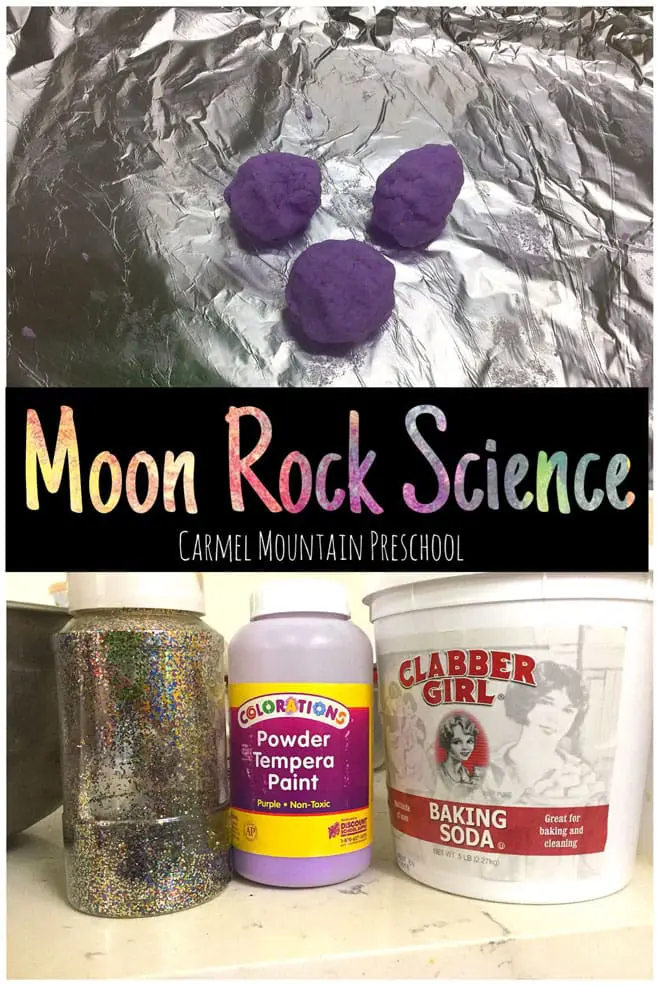 Moon Rock Science activity at Carmel Mountain Preschool