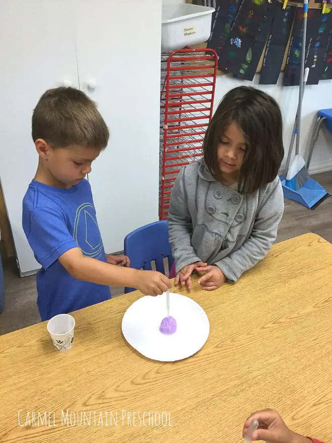 Moon Rock Science activity at Carmel Mountain Preschool