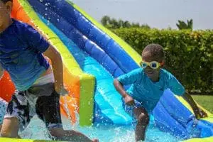 kids playing at pool in summer camp