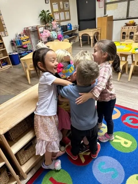 group of students learning spanish at preschool