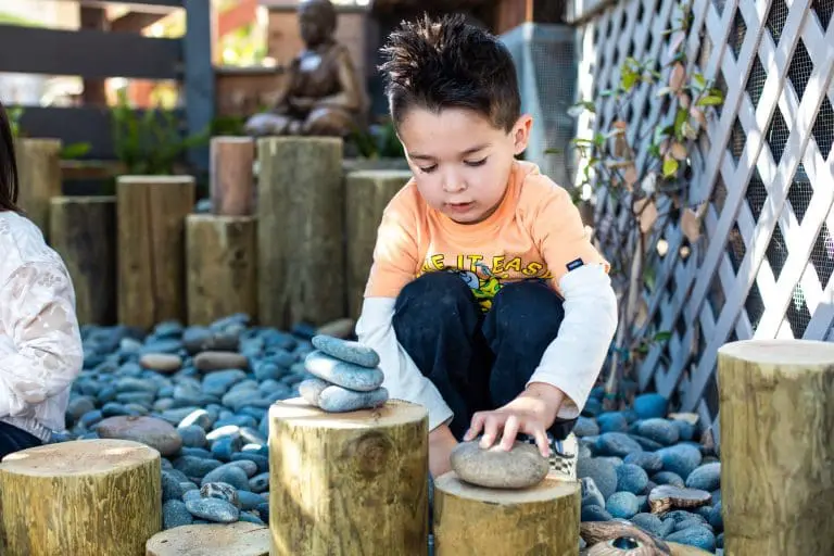 boy in CMP zen garden