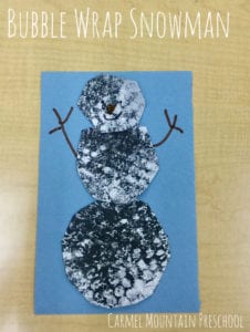 Bubble Wrap Snowmen - Carmel Mountain Preschool