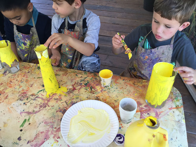 Carmel Mountain Preschool Mother’s Day Vases paint create gifts mom