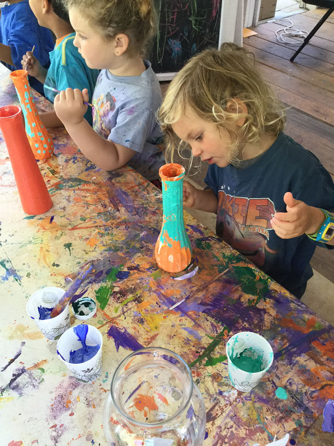 Carmel Mountain Preschool Mother’s Day Vases paint create gifts mom