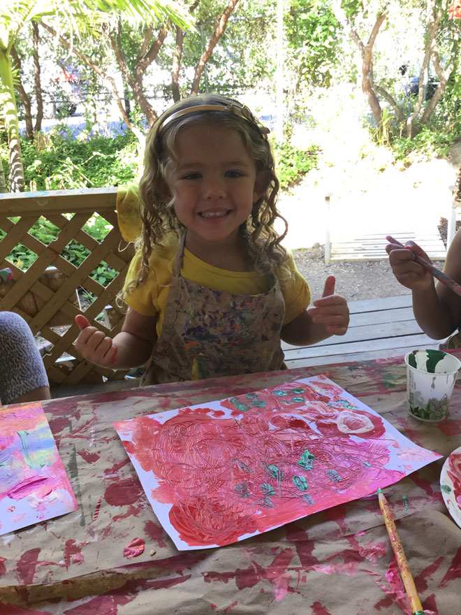 Carmel Mountain Preschool Rose Paintings Art