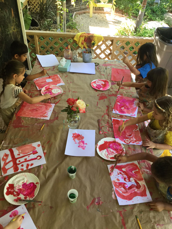 Carmel Mountain Preschool Rose Paintings