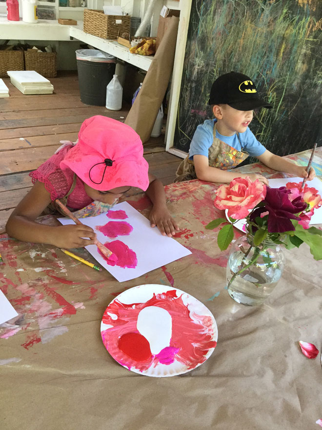 Carmel Mountain Preschool Rose Paintings Art