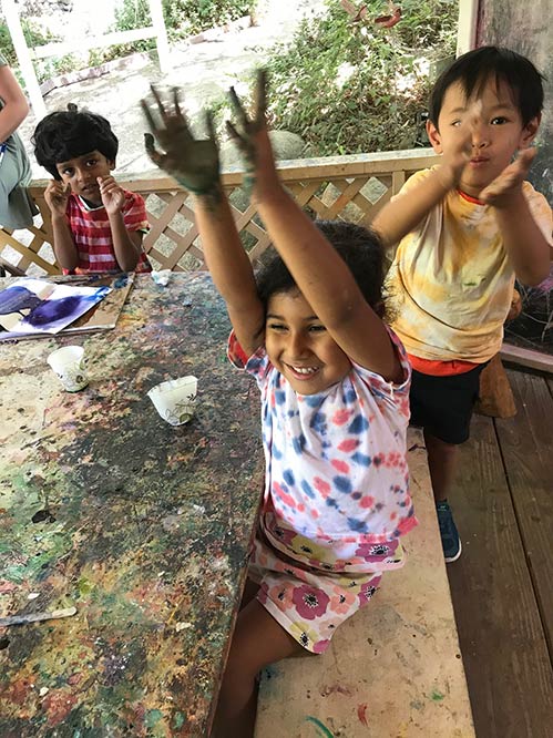 children having fun in our art center