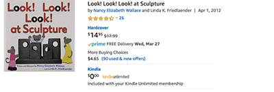 Amazon listing for a book about sculptures