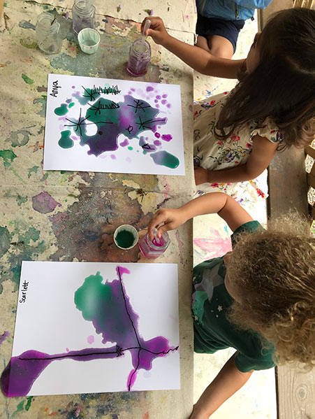 kids painting at daycare, blog