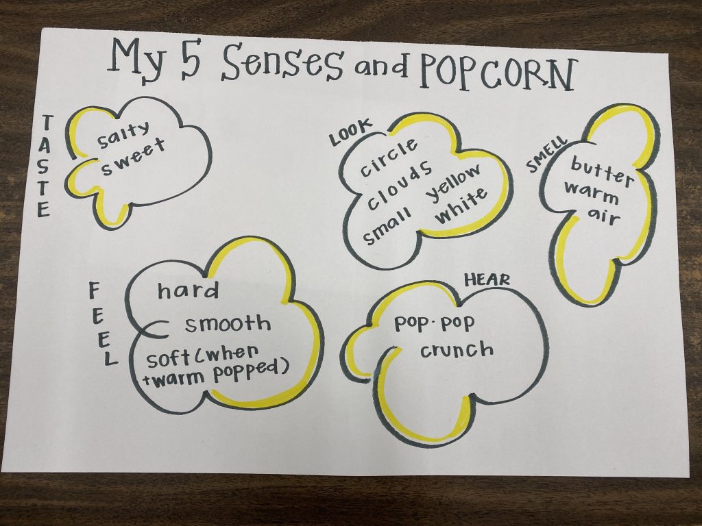 my 5 senses and popcorn