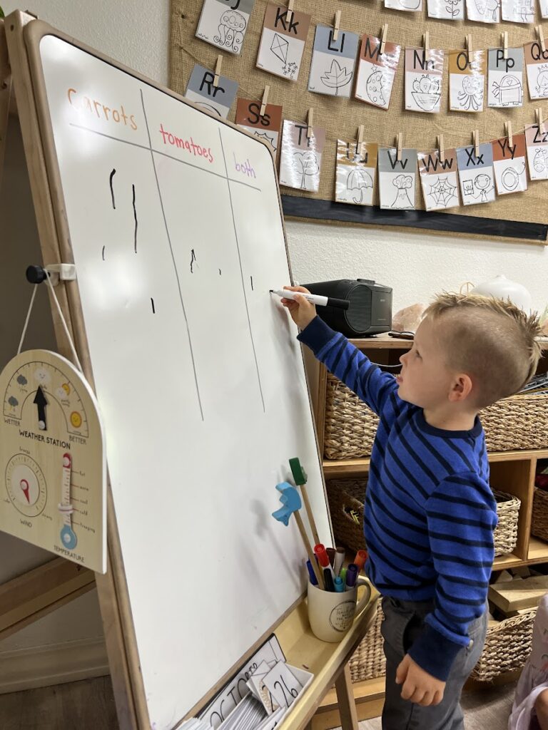preschooler drawing on whiteboard 2