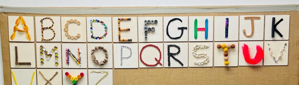 horizontal letters at preschool