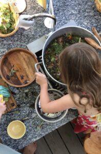 girl preparing farm to table