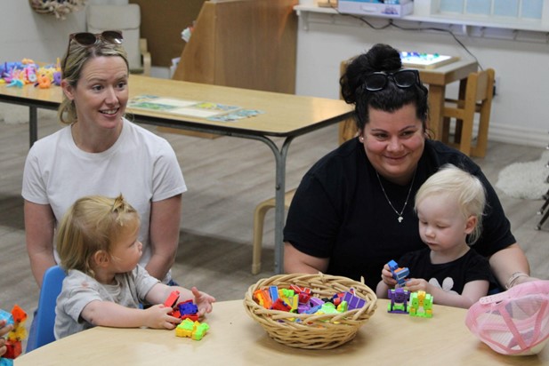 parents with children at preschool