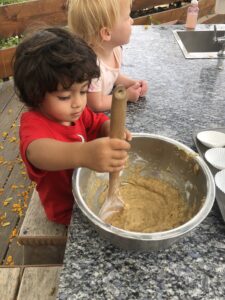 stirring zucchini seeds